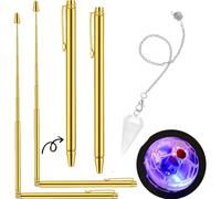 Fegtrtyoa Dowsing Rods Copper Set Pen Shaped Gold Spirit Rods Water Divining Rods Dowsing Pendulum LED Light Up Cat Ball
