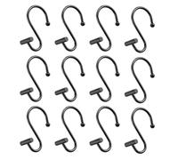 Fegtrtyoa Ganci per da Doccia Neri S 12-Pezzi Design A T per Appendere, Eleganti e Resistenti per Installazioni in Bagno