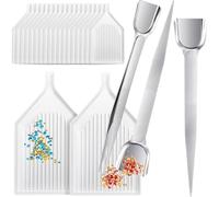 Fegtrtyoa Gems Crystals Accessories And Tools for Jewelry Making 20 Pieces Art Trays And 3 Pieces Bead Scoop Rhinestone Tweezers A