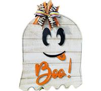 Fegtrtyoa Halloween per Il della Porta D'Ingresso Segno di Benvenuto Tema Fantasma per la Porta di Legno Carino con Decorazione per Esterni Boo