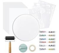 Fegtrtyoa Kit Completo per La Stampa su Gel, Set Monotipo con Rullo e Acrilica per Principianti Nella Creazione di Opere D'Arte con Tecniche Miste
