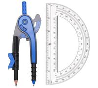 Fegtrtyoa Kit di Geometria per Studenti di Matematica: Set di Compasso e Goniometro, Strumento per il Disegno, Colore Casuale