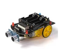 Fegtrtyoa Kit di Pratica di Saldatura per Auto Intelligenti Fai-da-Te, Piccolo Robot Auto, Carrello Intelligente, Kit di Saldatura per Misurazione della Distanza Ultrasonica