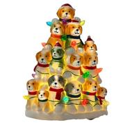 Fegtrtyoa Luci per Cuccioli per Le Feste Albero di Natale in Resina Fatto A Mano per Cuccioli - Un Aiuto Carino per Nutrire I Cani Che Bisogno di Un Rifugio