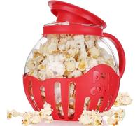 Fegtrtyoa Macchina per Popcorn, Snack per Microonde, Popcorn, Popcorn Ad Aria, Ciotola per Popcorn da 2,25 Litri, Accessori da Cucina In Borosilicato, Rosso