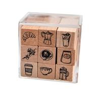 Fegtrtyoa Mini Francobolli In Legno Simboli di Simboli di Francobolli Scrapbooking A