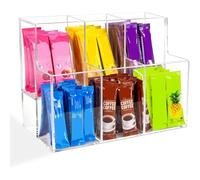 Fegtrtyoa Organizer per Bustine di Bevande in Acrilico A 2 Livelli per Acqua, e Miscele in Polvere Idratanti, Dispensa per Cucina