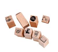 Fegtrtyoa Pianificatore del Calendario Scrapbooking Carino Mini Francobolli In Legno 9pcs/Set Vita Ordinaria Adorabile Mondo B