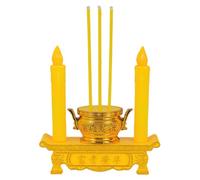 Fegtrtyoa Portacandele Vintage con Bruciatore Elettronico LED Rosso Decorazione per la Casa Utilizzato per Il Tempio Buddista