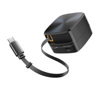 Fegtrtyoa Prolunghe per Ricarica Rapida GaN, Ricarica Rapida GaN da 35 W, Portatile, Tipo C, Pieghevole, per Smartphone, Tablet, Laptop, Nero