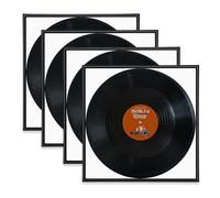 Fegtrtyoa Record Album Frame 12.5x12.5 inch 4-Pack High Gloss Finish Vinyl LP Cover Display