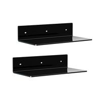 Fegtrtyoa Scaffale Mobile Acrilico Trasparente Piccola Portaoggetti Montati A Parete per Bagno Decorazione del Soggiorno Nero