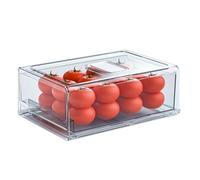 Fegtrtyoa Scatola Portaoggetti per Frigorifero A Cassetto, Scatola Portaoggetti per Frigorifero Impilabile, da Cucina per Contenitori Freschi L