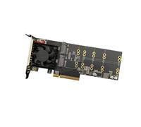 Fegtrtyoa Scheda di Espansione PLX8747 4-bay PCIe3.0 NVMe Interfaccia X8 Plug Play Supporto per SSD M.2 con Ventola - Supporto per Montaggio A Mezza Altezza/Altezza B
