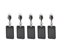 Fegtrtyoa Set di 5 Tessere di Permesso di - Set di Tessere di Documenti Appese al Collo con Corda Retrattile - Set di Protezione per il Controllo Degli Accessi con Etichetta Toracica
