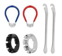 Fegtrtyoa Set di 6 Chiavi per Raggi Universali con Leve per Pneumatici, Ideale per Regolazioni della Tensione delle Ruote e Riparazioni in Bicicletta.