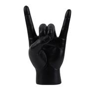 Fegtrtyoa Statua del Gesto della Mano Rock Scultura con Dito di Arte Musicale Rock per Amanti della Musica Rock Decorazione della Sala Studio, Mano L Nera