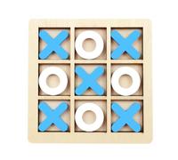 Fegtrtyoa Tavola di Legno Gioco Tic- Toe XO Gioco da Tavolo Giocattolo Famiglia Bambini Puzzle Gioco Giocattoli Educativi Blu + Bianco