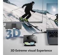 Fegtrtyoa unità Esterna Ottica Bluray Burner 3D Portatile per Lettore BD/CD/Dvd per PC e Laptop