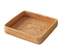 Fegtrtyoa Vassoio da Portata In Rattan, Vassoio Quadrato Intrecciato, Cestino Portaoggetti In Vimini, Cestini Quadrati In Vimini per Organizzare, Cestini da Portata In Vimini
