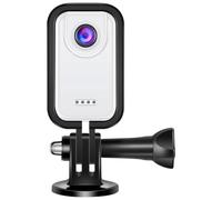 Fegtrtyoa Videocamera 2K Thumb Camera 2K Action Camera con Schermo HD da 1,47" Mini Moto Mount Videocamera per Sport all'Aria Aperta, Bici, Viaggi, Bianca