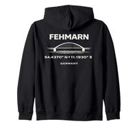 Fehmarn - Ponte Germania Coordinate Design del Mar Baltico Felpa con Cappuccio