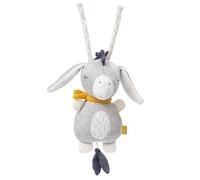 Fehn 052015 Mini-Spieluhr Esel fehnNATUR-Kuscheltier & Einschlafhilfe aus zertifizierter Bio-Baumwolle (kbA)-Melodie „Brahms Wiegenlied“ beruhigt zuhause & unterwegs-für Babys & Kleinkinder, Grau