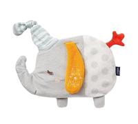 Fehn 053210 Elefante riscaldante con sacchetto di semi d’uva e ricamo "Glow-in-the-dark" fosforescente, per neonati e bambini da 0+ mesi, dimensioni 21 cm
