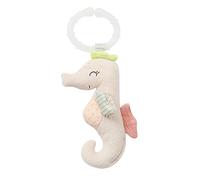 Fehn 054224 Mini cavalluccio marino con anello, da afferrare con sonaglio e attacco, per neonati e bambini da 0+ mesi, dimensioni 18 cm