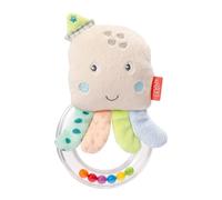 Fehn 054248 Rasselring Oktopus - Greifling zum Rasseln, Quietschen, Fühlen mit kuschelweichem Stoff-Oktopus - Für Babys und Kleinkinder ab 0+ Monaten - Größe 14cm