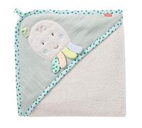 Fehn Telo da bagno bambino polipo telo da bagno poncho per bambini in cotone telo con simpatico polipo telo da bagno con cappuccio per neonati e bambini da 0+ mesi 80 x 80 cm