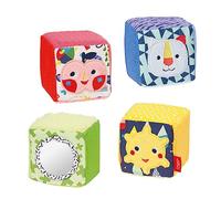 Fehn 055276 Set di Dadi Color Friends â Set di Dadi per Neonati e Bambini a Partire da 0 Mesi â Dimensioni: 7 x 7 x 7 cm, Set di cubi
