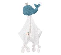 Fehn 056068 Schmusetuch Wal fehnNATUR - Baby Schnuffeltuch aus Bio-Baumwolle mit Schnullerbefestigung für Babys ab 0+ Monaten - Größe: 34 cm
