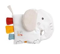 Fehn-56099, Foglia Libro di Stoffa Elefante fehnNATUR, Multicolore, 16x12 cm (1er Pack), 00056099