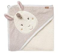 Fehn 058208 Asciugamano da bagno con cappuccio e lama, morbido asciugamano con cappuccio e lama, per neonati e bambini da 0+ mesi, dimensioni 80 x 80 cm