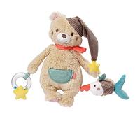Fehn Orsetto da attività Fehn, giocattolo per le abilità motorie con chiusura in velcro, bambini afferrare e scoprire, peluche neonati 0+ mesi