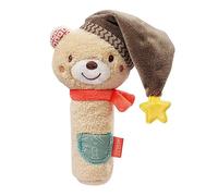 Fehn L'orso stick gripper, giocattolo motorio per promuovere le abilità motorie e i sensi, come un simpatico peluche con sonaglio squeaker, regalo la nascita da 0+ mesi