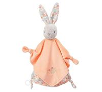 Fehn 062052 Panno per le coccole con lepre Deluxe, copertina in peluche con anello di fissaggio per ciuccio, da afferrare, toccare e abbracciare, per neonati e bambini da 0+ mesi