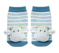 Fehn 065275 Rasselsöckchen Drache / Activity-Babysöckchen mit niedlichen Tier-Köpfchen zum Greifen, Rasseln, Strampeln & Geräusche erzeugen, Lernspielzeug für Babys von 0-12 Monaten, Einheitsgröße