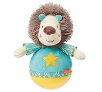 Fehn 066289 Leone sempre in piedi, divertente giocattolo da afferrare, toccare e spingere, per neonati e bambini da 0+ mesi, dimensioni 18 cm