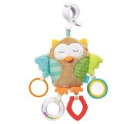 Fehn Gufo da attività Fehn, gioco di abilità motoria per carrozzine, lettini e marsupi mordere, afferrare fare rumore, anello dentizione neonati bambini 0+ mesi