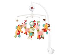 Fehn 074291 giostrina musicale Safari, carillon con i colorati animali del safari, da ascoltare per stupirsi, da agganciare al lettino, per i bambini da 0-5 mesi, altezza: 65 cm, diametro 40 cm