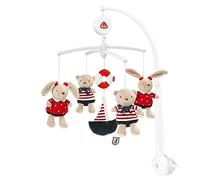 Fehn 078190 Carillon Il Club dell’Oceano, carillon portatile con gli orsetti, melodia "La luna è nata", da attaccare al lettino, per bambini da 0 - 5 mesi, altezza: 65 cm, diametro 40 cm