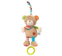 Fehn 091014 Mini Carillon Orsetto di peluche con meccanismo musicale integrato, melodia (in lingua tedesca) "Weißt du wieviel Sternlein stehen" da appendere, per neonati e bambini da 0 + mesi