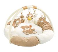 Fehn 160963 3-D-Activity-Nest Rainbow / Besonders weicher Spielbogen mit 5 abnehmbaren Spielzeugen für Babys Spiel & Spaß von Geburt an / Maße: Ø85cm