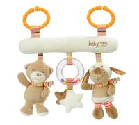 Fehn 160987 1 Trapezio Rainbow con attività ludico educative, trapezio in tessuto da afferrare, toccare e con cui giocare, a casa o in viaggio, per i neonati da 0+ mesi, dimensioni: lunghezza: 27 cm