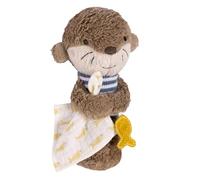 Fehn Bastone da Afferrare Lontra, Giocattolo da Afferrare per Fare Rumore, Squittire, Sentire, Giocare, Peluche Come Fedele Compagno, Giocattolo per le Abilità Motorie per Neonati e Bambini da 0+ Mesi