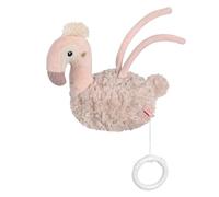 Fehn Carillon a forma di fenicottero, peluche da coccolare e per addormentarsi con dolce melodia 'Weißt du wieviel Sternlein stehen', calmante, per neonati e bambini da 0 mesi