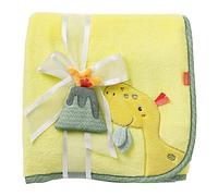 Fehn Coperta Dino accogliente coperta di coccole come coperta per neonati coperta di coccole e gattonamento per carrozzina e seggiolino auto per neonati da 0+ mesi