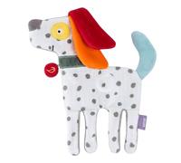 Fehn Crepitio Cane Naturale - Animale Raschelatore Activity con Cotone Biologico kbA per afferrare, Giocare e produrre Suoni, Compagno Ideale per Neonati e Bambini Piccoli